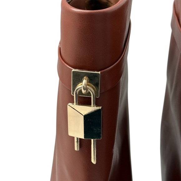 LILIANA Women's Liliana Banks - 6 Drape Over Heel Boots, Lock Detail Brown, Sz 9 - Picture 2 of 8